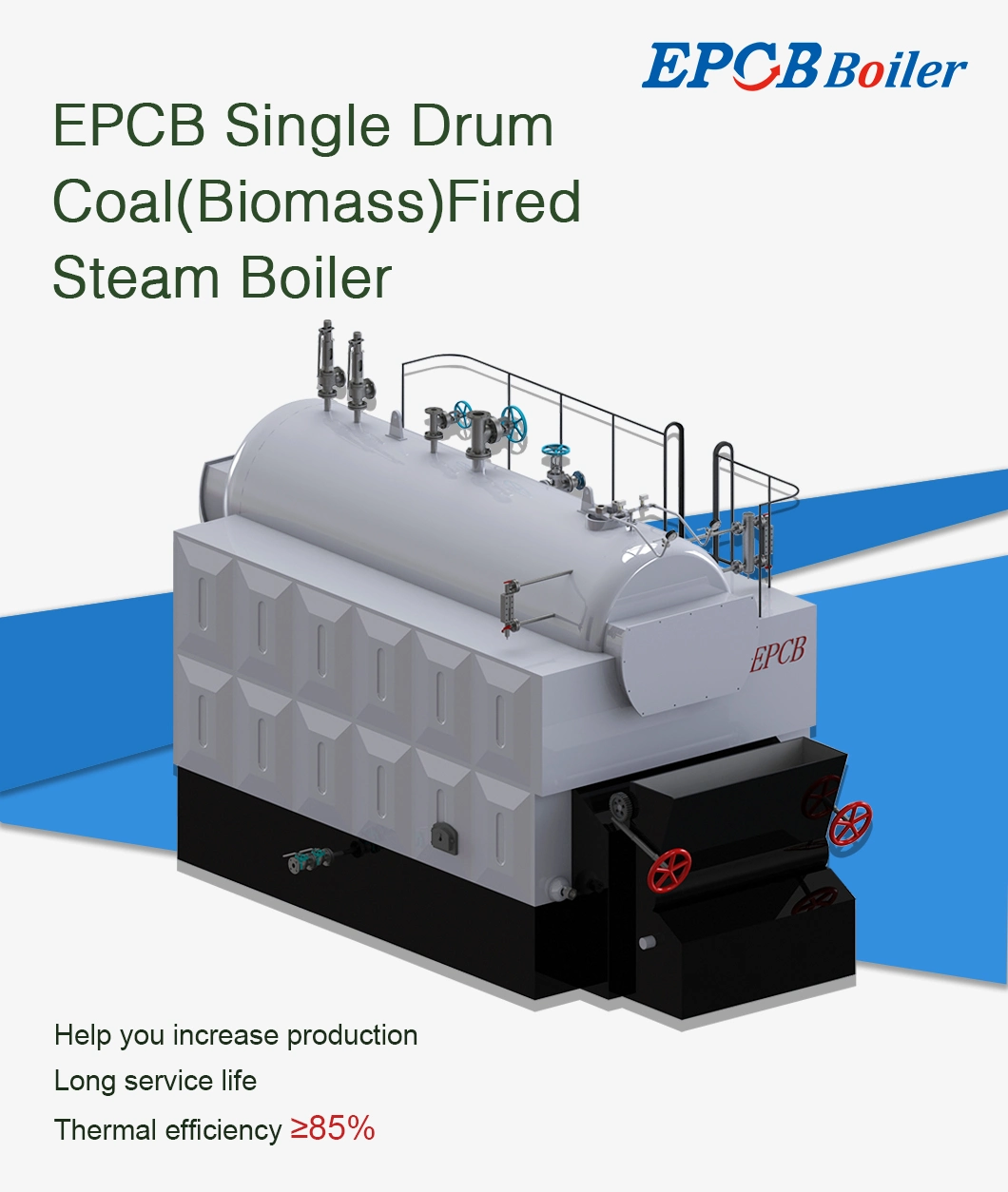 1-20t Epcb Wood Biomass Dual Fuel Fired Steam Boiler with CE Certification